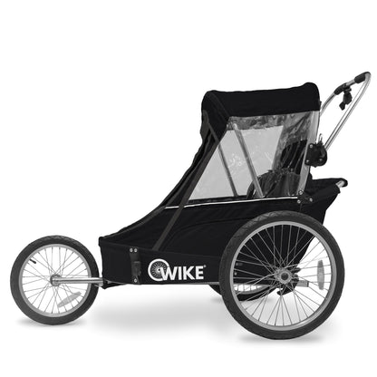 Wike Premium Double Children's Bike Trailer - Includes Stroller and Jogging Kit