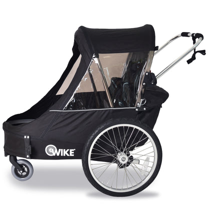 Wike Premium Double Children's Bike Trailer - Includes Stroller and Jogging Kit