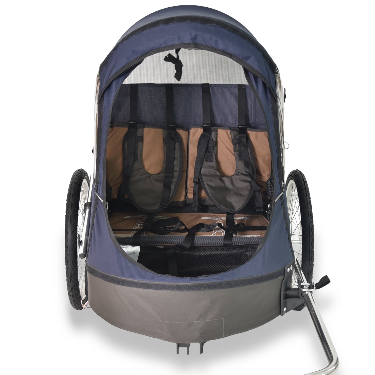 Wike Premium Double Children's Bike Trailer - Includes Stroller and Jogging Kit