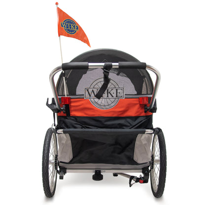 Wike Premium Double Children's Bike Trailer - Includes Stroller and Jogging Kit