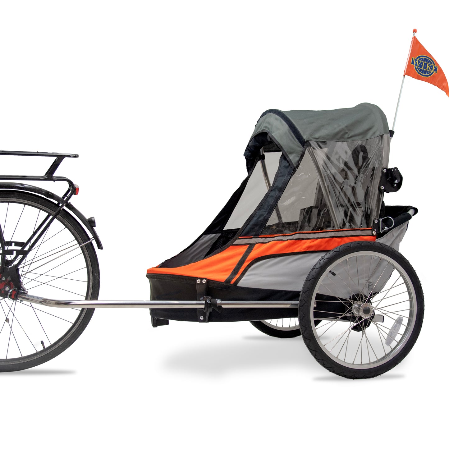 Wike Premium Double Children's Bike Trailer - Includes Stroller and Jogging Kit