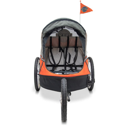 Wike Premium Double Children's Bike Trailer - Includes Stroller and Jogging Kit