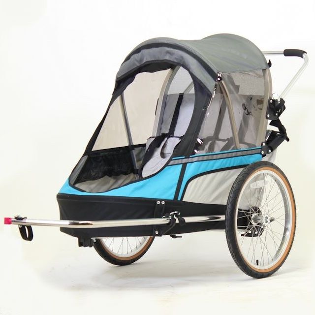 Wike Premium Double Children's Bike Trailer - Includes Stroller and Jogging Kit