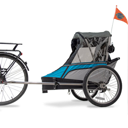 Wike Premium Double Children's Bike Trailer - Includes Stroller and Jogging Kit