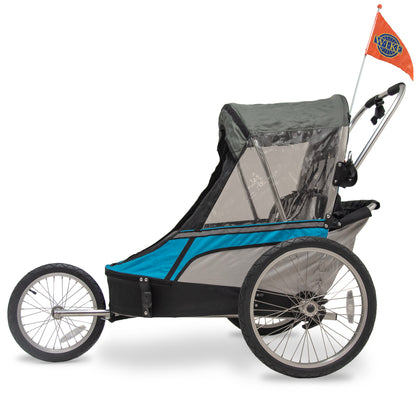 Wike Premium Double Children's Bike Trailer - Includes Stroller and Jogging Kit