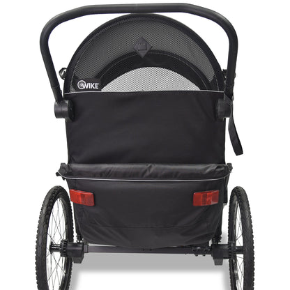 Wike Premium Suspension Bike Trailer – Black - Includes Stroller & Jogger Kit