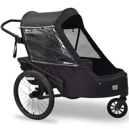 Wike Premium Suspension Bike Trailer – Black - Includes Stroller & Jogger Kit